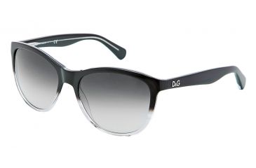 Image of D&amp;G PLAYFUL CHIC DD3091 Sunglasses 26028G-5517 - Black Gradient Frame, Gradient Gray Lenses