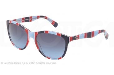 Image of D&amp;G PLAYFUL CHIC DD3091 Sunglasses 27198F-55 - Stripes Azure Red Blue Frame, Blue Gradient Lenses