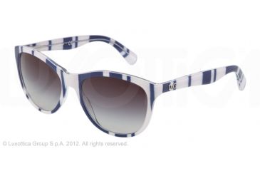Image of D&amp;G PLAYFUL CHIC DD3091 Sunglasses 27208G-55 - Stripes Blue White Frame, Gray Gradient Lenses