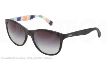 Image of D&amp;G PLAYFUL CHIC DD3091 Sunglasses 27598G-55 - Black/stripes Frame, Gray Gradient Lenses