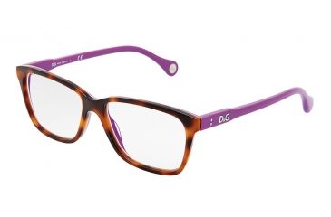 Image of D&amp;G VIBRANT COLOURS DD1238 Eyeglass Frames 2608-5215 - Havana On Violet Frame