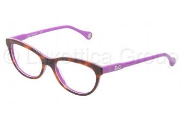 Image of D&amp;G VIBRANT COLOURS DD1245 Progressive Prescription Eyeglasses 2608-5116 - Havana On Violet Frame