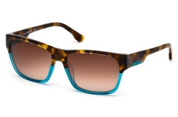 Image of Diesel DL0012 Sunglasses - Turquise Frame Color, Gradient Brown Lens Color