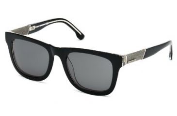 Image of Diesel DL0050 Sunglasses - Black / Crystal Frame Color, Smoke Lens Color