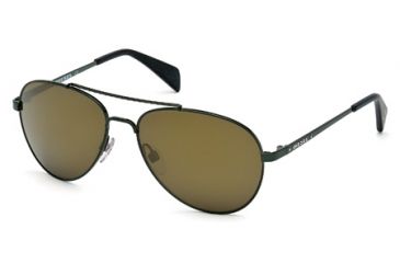 Image of Diesel DL0070 Sunglasses - Shiny Dark Green Frame Color, Green Mirror Lens Color