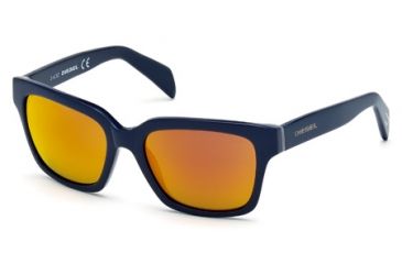 Image of Diesel DL0073 Sunglasses - Blue Frame Color, Smoke Mirror Lens Color