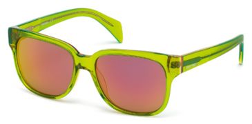 Image of Diesel DL0074 Sunglasses - Dark Green Frame Color, Bordeaux Mirror Lens Color