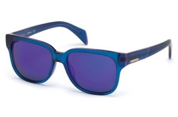 Image of Diesel DL0074 Sunglasses - Violet Frame Color, Blue Mirror Lens Color