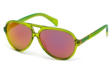 Image of Diesel DL0075 Sunglasses - Light Green Frame Color, Bordeaux Mirror Lens Color