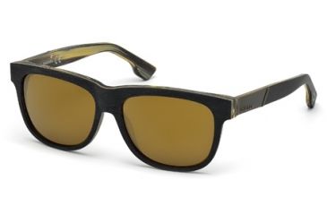 Image of Diesel DL0085 Sunglasses - Black Leopard Frame Color, Brown Mirror Lens Color