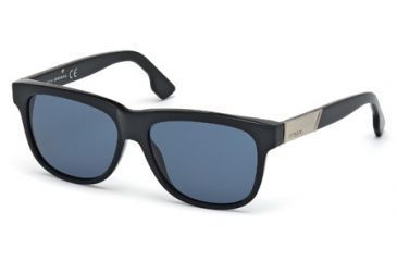 Image of Diesel DL0085 Sunglasses - Shiny Black Frame Color, Blue Lens Color