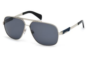 Image of Diesel DL0088 Sunglasses - Shiny Light Ruthenium Frame Color, Smoke Lens Color