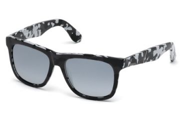 Image of Diesel DL0116 Sunglasses - Black Frame Color, Smoke Mirror Lens Color