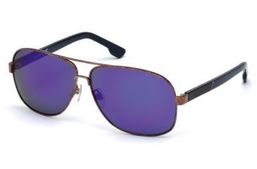 Image of Diesel DL0125 Sunglasses - Bronze Frame Color, Blue Mirror Lens Color