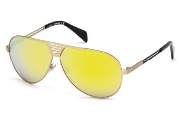 Image of Diesel DL0134 Sunglasses - Shiny Rose Gold Frame Color, Roviex Mirror Lens Color