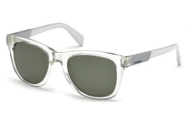 Image of Diesel DL0135 Sunglasses - Crystal Frame Color, Green Lens Color