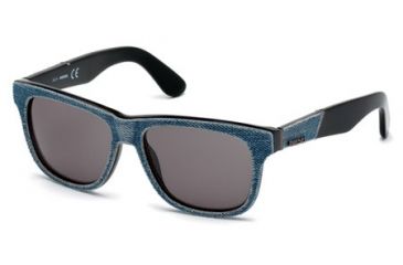 Image of Diesel DL0140 Sunglasses - Black Frame Color, Smoke Lens Color