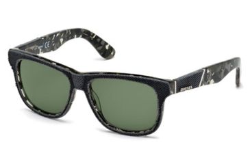 Image of Diesel DL0140 Sunglasses - Havana Frame Color, Green Lens Color