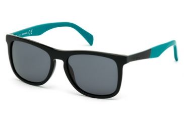 Image of Diesel DL0162 Sunglasses - Shiny Black / Gradient Green Frame Color