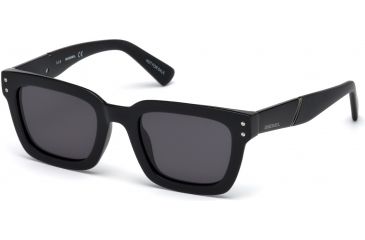 Image of Diesel DL0231 Eyewear - Unisex - Sunglasses - Shiny Black Frame Color, Smoke Lens Color