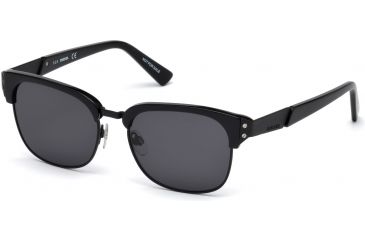 Image of Diesel DL0235 Eyewear - Unisex - Sunglasses - Shiny Black Frame Color, Smoke Lens Color