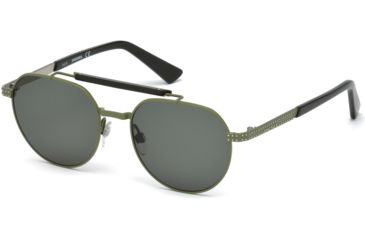 Image of Diesel DL0239 Eyewear - Unisex - Sunglasses - Matte Dark Green Frame Color, Green Lens Color