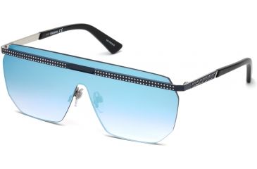 Image of Diesel DL0259 Sunglasses - Shiny Light Brown Frame Color, Blu Mirror Lens Color