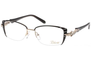 Image of Diva 5434 Progressive Prescription Eyeglasses, Black/Gold Snake Frame, DI54347GTPR