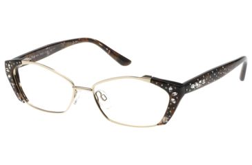 Image of Diva 5454 Single Vision Prescription Eyeglasses, Brown Marble/Gold Frame, DI5454CB9SV