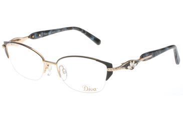 Image of Diva 5471 Bifocal Prescription Eyeglasses, Black/Grey/Mottled Gold Frame, DI5471DE0BI