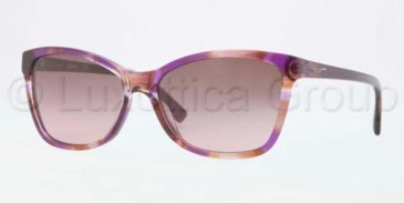 Image of DKNY DY4105 Sunglasses 359314-5716 - Spotted Pink Frame, Brown Gradient Pink Lenses