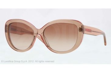 Image of DKNY DY4107 Sunglasses 360513-56 - Peach Frame, Brown Gradient Lenses