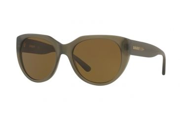 Image of DKNY DY4149 Sunglasses 374673-55 - Matte Olive Frame, Smoke Solid Lenses