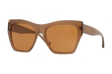 Image of DKNY DY4156 Sunglasses 377273-58 - Brown Transparent Frame, Brown Solid Lenses