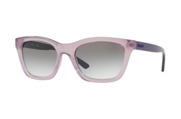 Image of DKNY DY4158 Sunglasses 37888E-55 - Transparent Pink Frame, Blue Gradient Lenses