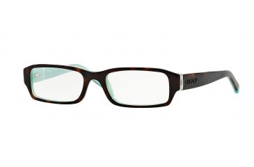 Image of DKNY DY 4585B Eyeglasses Styles Havana-Azure Frame w/Non-Rx 50 mm Diameter Lenses, 3388-5017, DKNY DY 4585B Eyeglasses Styles Havana-Azure Frame w/Non-Rx 50 mm Diameter Lenses