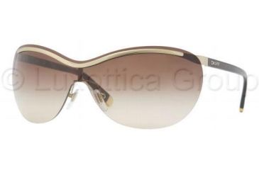 Image of DKNY DY5070 Sunglasses 118913-0138 - Pale Gold Frame, Brown Gradient Lenses