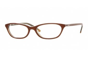 Image of DKNY Eyeglasses DY4558 with No-Line Progressive Rx Prescription Lenses 3021-51 - Top Brown On Honey Frame