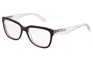 Image of Dolce&amp;Gabbana 3 LAYERS DG3193 Single Vision Prescription Eyeglasses 2794-52 - Black/pearl Fuxia/cryst Frame