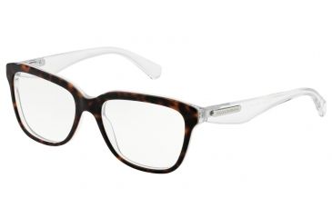 Image of Dolce&amp;Gabbana 3 LAYERS DG3193 Single Vision Prescription Eyeglasses 2795-52 - Havana/pearl White/cryst Frame
