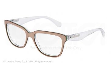 Image of Dolce&amp;Gabbana 3 LAYERS DG3193 Single Vision Prescription Eyeglasses 2797-52 - Sand/pearl Green/cryst Frame