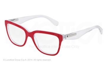 Image of Dolce&amp;Gabbana 3 LAYERS DG3193 Single Vision Prescription Eyeglasses 2798-52 - Red/white Pearl/cryst Frame