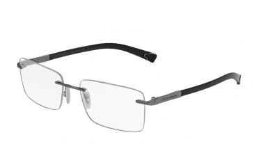 Image of Dolce&amp;Gabbana BASALTO COLLECTION DG1260 Single Vision Prescription Eyeglasses 04-53 - Gunmetal Sand Frame