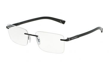 Image of Dolce&amp;Gabbana BASALTO COLLECTION DG1260 Single Vision Prescription Eyeglasses 1106-53 - Matte Black/Gunmetal Frame