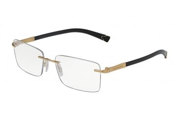 Image of Dolce&amp;Gabbana BASALTO COLLECTION DG1260K Single Vision Prescription Eyeglasses 02-53 - Gold Plated Sand Frame