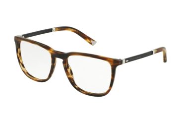 Image of Dolce&amp;Gabbana BASALTO COLLECTION DG3216 Single Vision Prescription Eyeglasses 2673-52 - Matte Striped Brown Frame