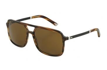 Image of Dolce&amp;Gabbana BASALTO COLLECTION DG4241 Sunglasses 267373-58 - Matte Striped Havana Frame, Brown Lenses