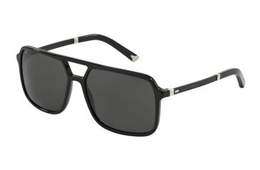 Image of Dolce&amp;Gabbana BASALTO COLLECTION DG4241 Sunglasses 501/87-58 - Black Frame, Gray Lenses