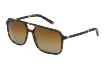 Image of Dolce&amp;Gabbana BASALTO COLLECTION DG4241 Sunglasses 502/T5-58 - Havana Frame, Polar Brown Gradient Lenses