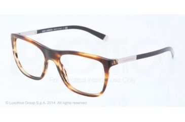 Image of Dolce&amp;Gabbana BASALTO DG3181 Single Vision Prescription Eyeglasses 2673-53 - Matte Striped Havana Frame